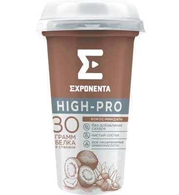 Изображение товара Напиток кисломолочный Exponenta High-Pro кокос-миндаль обезжиренный, 250г