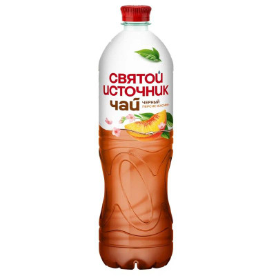 Изображение товара Холодный чай Святой Источник со вкусом персика и жасмина чёрный, 1л