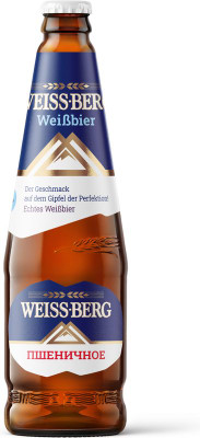 Изображение товара Напиток пивной Weiss Berg Пшеничное нефильтрованный неосветленный пастеризованный, 440мл