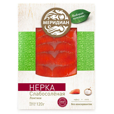 Изображение товара Нерка Меридиан Эко ломтики слабосолёная, 120г