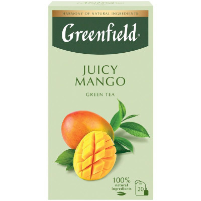 Изображение товара Чай Greenfield Juicy Mango зелёный в пакетиках, 20х1,7г