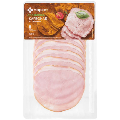 Изображение товара Карбонад из свинины копчено-вареный Маркет, 100г