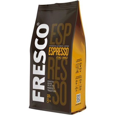 Изображение товара Кофе Fresco Espresso Italiano натуральный жареный в зёрнах, 900г