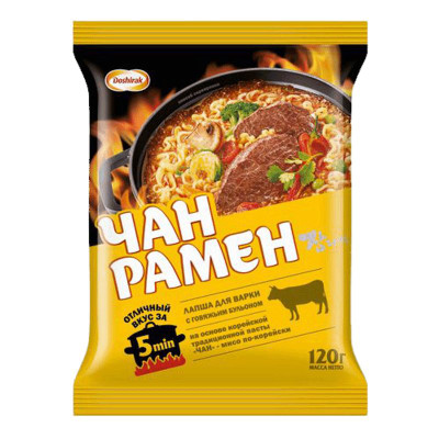 Изображение товара Лапша Чан Рамен Корейская быстрого приготовления с приправами, 120г