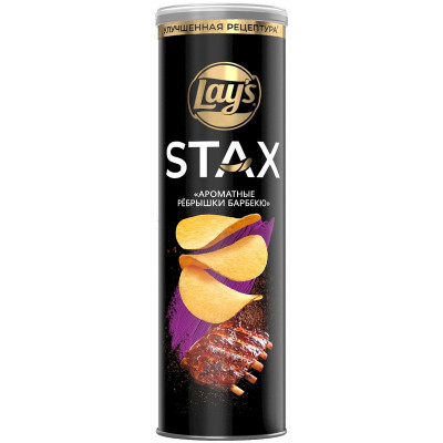Изображение товара Чипсы Lay's stax Ребрышки барбекю 140г