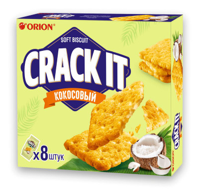 Изображение товара Печенье Orion Crack-it Coconut затяжное, 144г