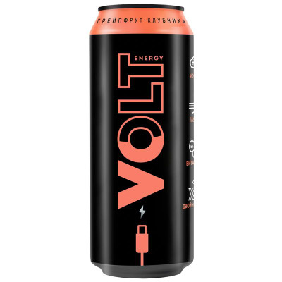 Изображение товара Напиток энергетический Volt Energy грейпфрут-клубника газированный, 450мл