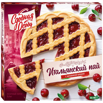 Изображение товара Пирог Сдобная Особа итальянский пай с начинкой вишня 400г