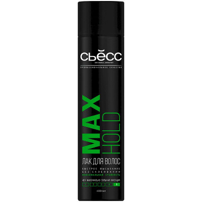 Изображение товара Лак для укладки волос Сьёсс Max Hold без склеивания максимально сильная фиксация 5, 400мл