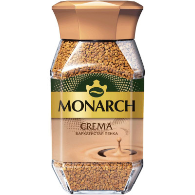 Изображение товара Кофе Monarch Crema натуральный растворимый сублимированный, 95г