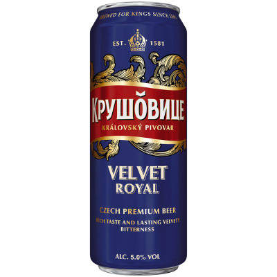 Изображение товара Пиво Крушовице Вельвет светлое пастеризованное, 430мл