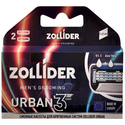 Изображение товара Кассеты Zollider Urban 3 Blades сменные 3 лезвия, 2шт