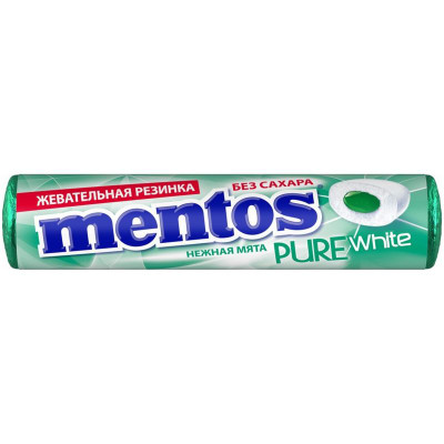 Изображение товара Жевательная резинка Mentos Pure White Нежная мята, 15.5г