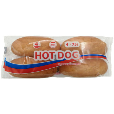 Изображение товара Булочка Щелковохлеб для хот-дога, 4х75г