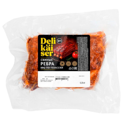 Изображение товара Ребра свиные Delikaiser BBQ По-Техасски запечённые