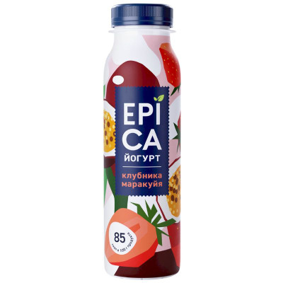 Изображение товара Йогурт Epica питьевой клубника-маракуйя 2.5%, 260г
