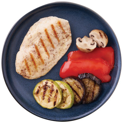 Изображение товара Стейк из куриной грудки с овощами на гриле Перекрёсток Select, 220г