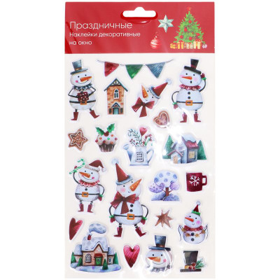 Изображение товара Наклейки Праздничные на окно декоративные Маркет