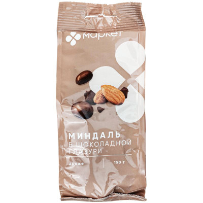 Изображение товара Драже миндаль в шоколадной глазури Маркет Перекрёсток, 150г