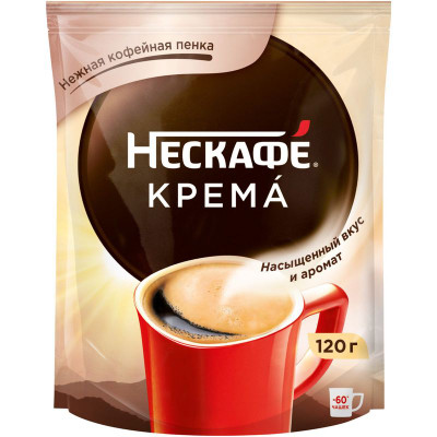Изображение товара Кофе Nescafe Classic Crema натуральный растворимый порошковый,120г