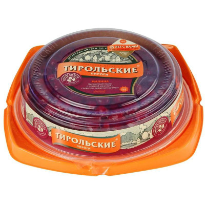 Изображение товара Пирог Тирольские Пироги Малиновый с начинкой, 530г