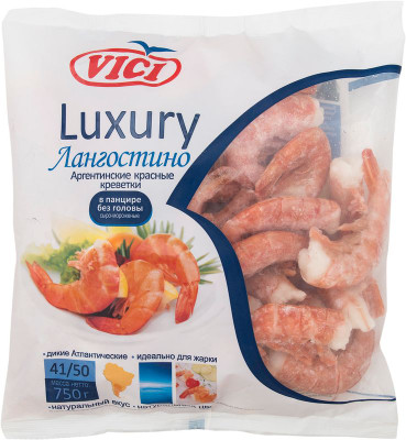 Изображение товара Креветки аргентинские красные Vici Luxury 41/50 свежемороженые, 750г