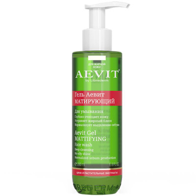 Изображение товара Гель для умывания Librederm Aevit матирующий для жирной кожи, 200мл