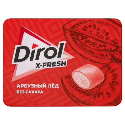 Изображение товара Жевательная резинка Dirol X-Fresh Арбузный лёд без сахара, 16г