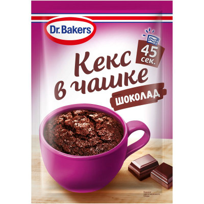Изображение товара Смесь Dr. Bakers Десерт кекс в чашке шоколадный, 55г