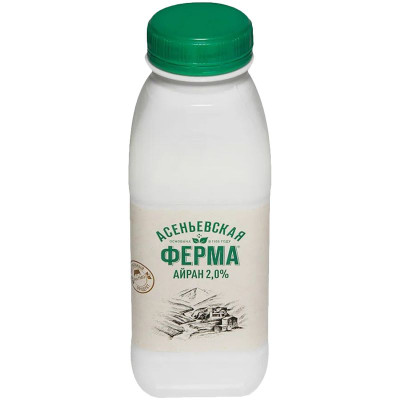 Изображение товара Айран Асеньевская Ферма 2%, 330г