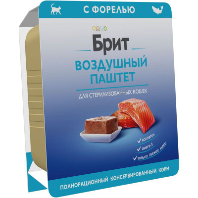 Изображение товара Паштет Brit Воздушный Форель для стерилизованных кошек, 100г