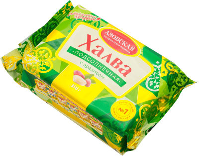 Изображение товара Халва Азовская КФ подсолнечная с арахисом, 350г