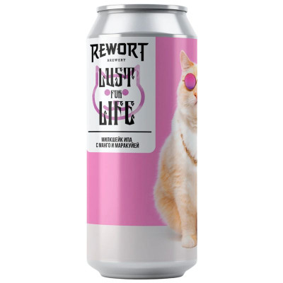 Изображение товара Пивной напиток Rewort Brewery Lust for Life нефильтрованный неосветленный 6%, 450мл