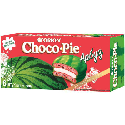 Изображение товара Пирожное Orion Choco Pie Watermelon в глазури, 180г