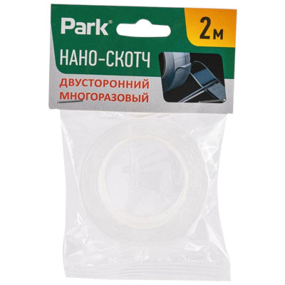 Изображение товара Нано-лента Park двусторонняя прозрачная клеящаяся на акриловой основе, 2м х 20мм