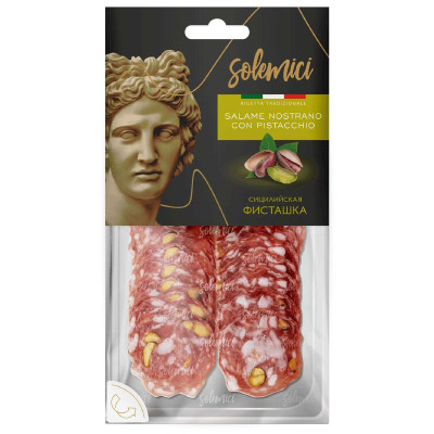 Изображение товара Колбаса Solemici Salame Nostrano Con Pistacchio сыровяленая полусухая, 70г