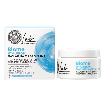 Изображение товара Аквакрем Natura Siberica Lab Biome 3в1 гиалуроновый дневной для лица, 50мл