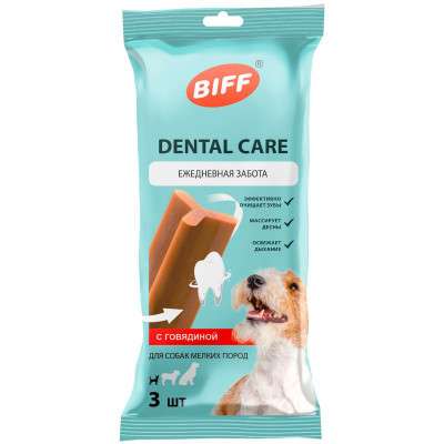 Изображение товара Снек Biff Dental Care жевательный с говядиной для собак мелких пород, 45г