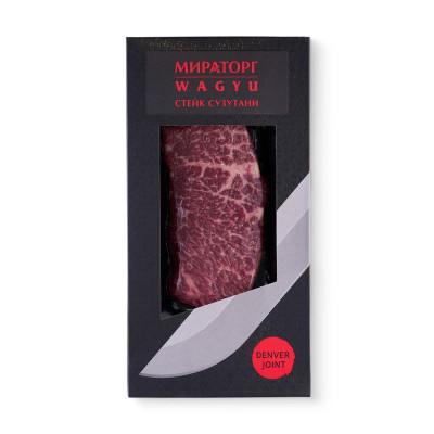Изображение товара Стейк из говядины Мираторг Сузутани мелкокусковой бескостный, 190г