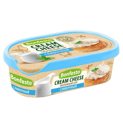 Изображение товара Сыр Bonfesto Кремчиз творожный сливочный 65%, 140г