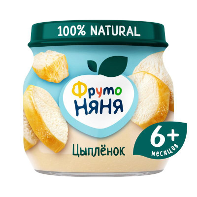 Изображение товара Пюре ФрутоНяня из мяса цыплят с 6 месяцев 80г