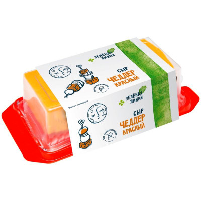 Изображение товара Сыр Чеддер красный 50% Зелёная Линия, 240г