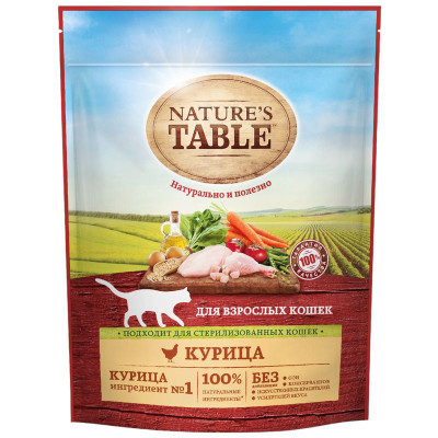 Изображение товара Сухой корм Nature`s Table для кошек Курица, 650г