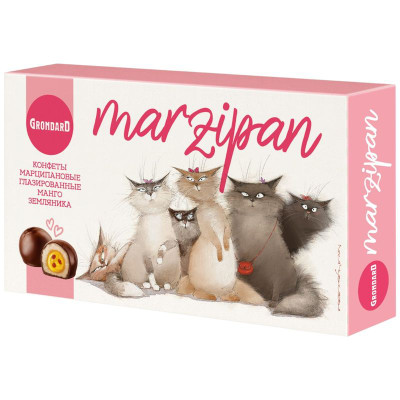 Изображение товара Конфеты Grondard глазированные марципановые с манго и земляникой, 126г