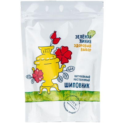 Изображение товара Напиток растворимый Зелёная Линия шиповник порошкообразный, 75г