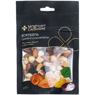 Изображение товара Смесь Коктейль орехов и сухофруктов Маркет Collection, 135г