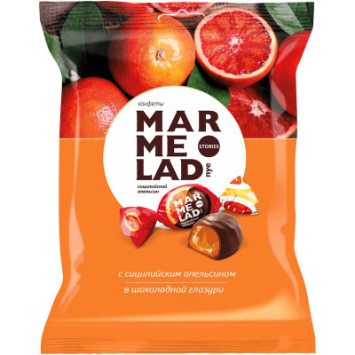 Изображение товара Конфеты Konti Мармеладные истории сицилийский апельсин, 200г