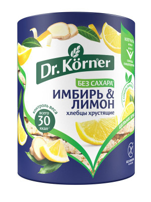 Изображение товара Хлебцы Dr.Korner кукурузно-рисовые с имбирём и лимоном без глютена, 90г