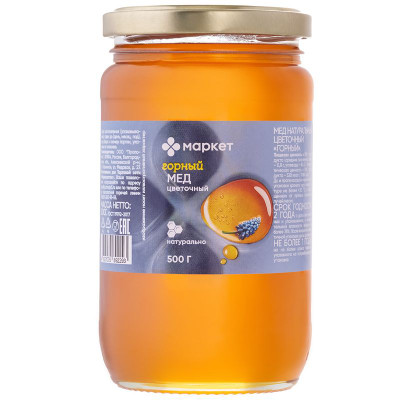 Изображение товара Мёд Горный натуральный цветочный Маркет, 500г