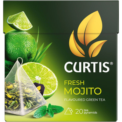 Изображение товара Чай Curtis Fresh Mojito зелёный ароматизированный в пирамидках, 20х1.47г
